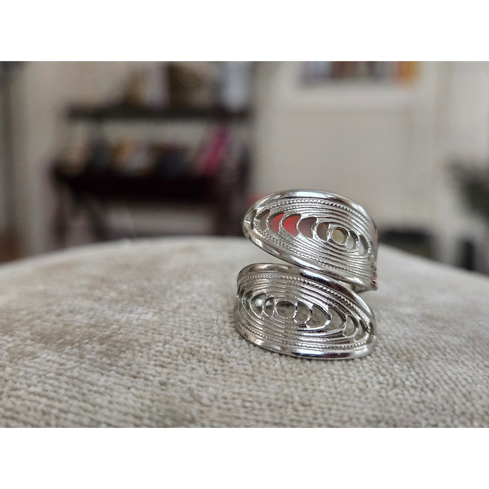 Sarah Coventry Silvertone Spoon Ring Vintage Adjustable